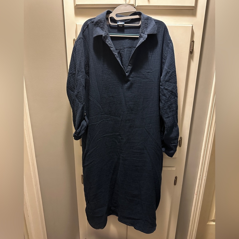 Rip skirt Hawaii travel dress navy